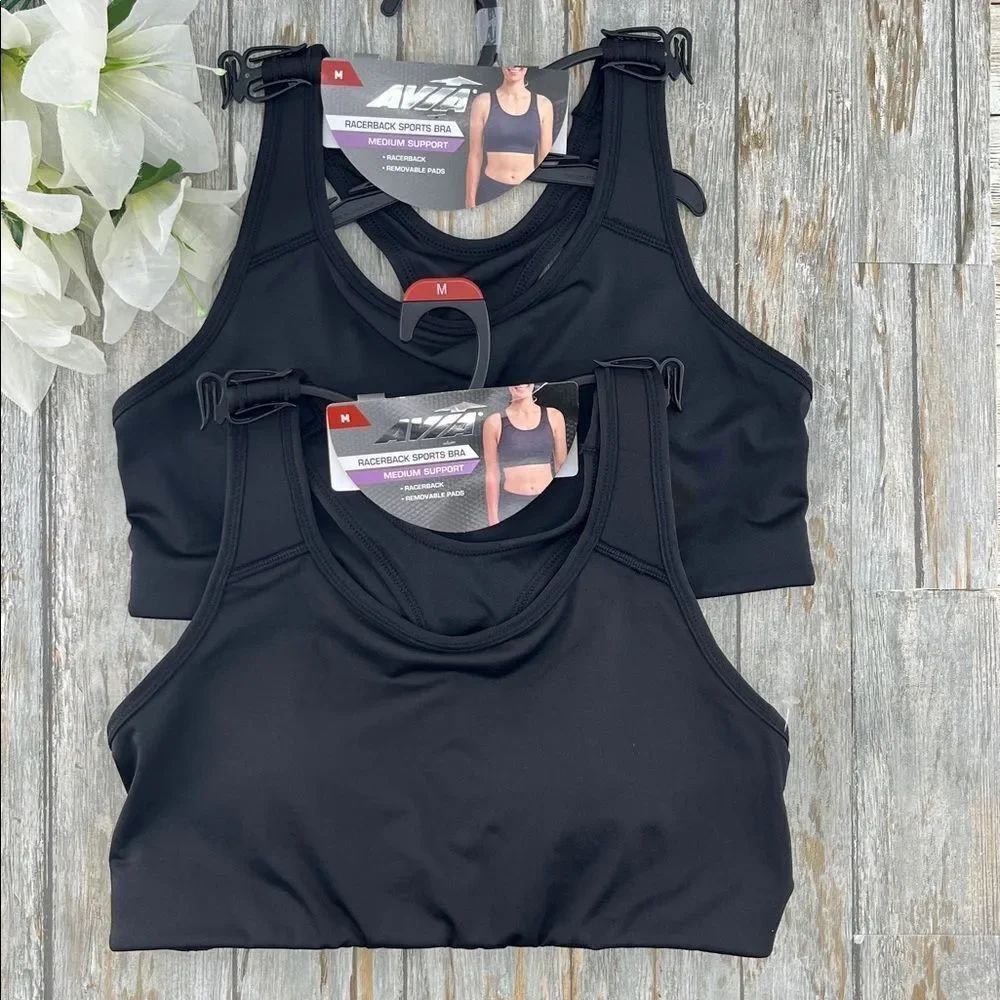Women’s Racerback Sports Bra Medium Support 2-Pack Size M